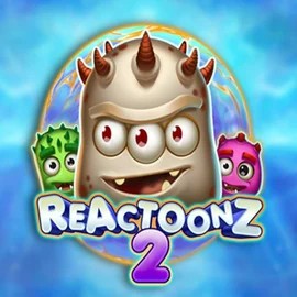 Reactoonz 2 slot logo by Play'n GO at Spinrise Casino